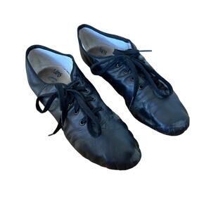 Capezio Black Leather Flats Sz 9